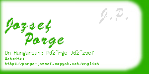 jozsef porge business card